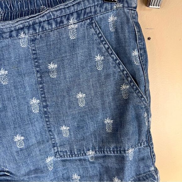 Rails Womens Chambray Comfy Pineapple Patterned Shorts Size Medium Denim Tie‎ - Picture 5 of 9